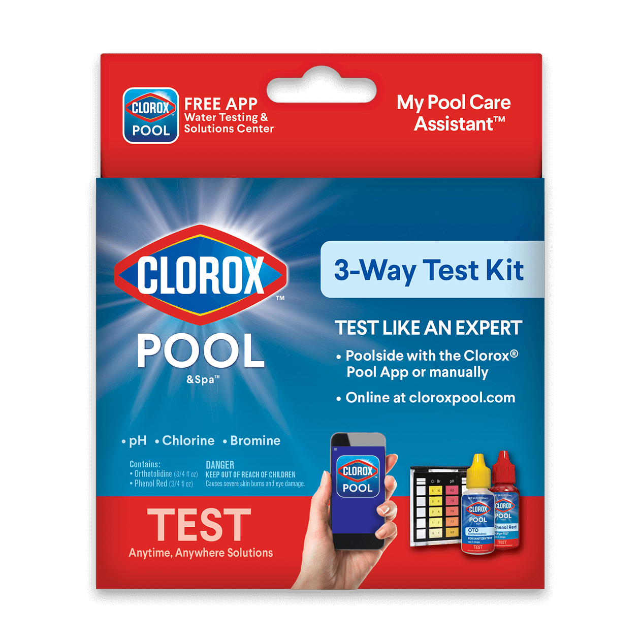Clorox POOL & SPA REAGENT REFILL for 3-Way WATER TEST KIT pH Chlorine Bromine 