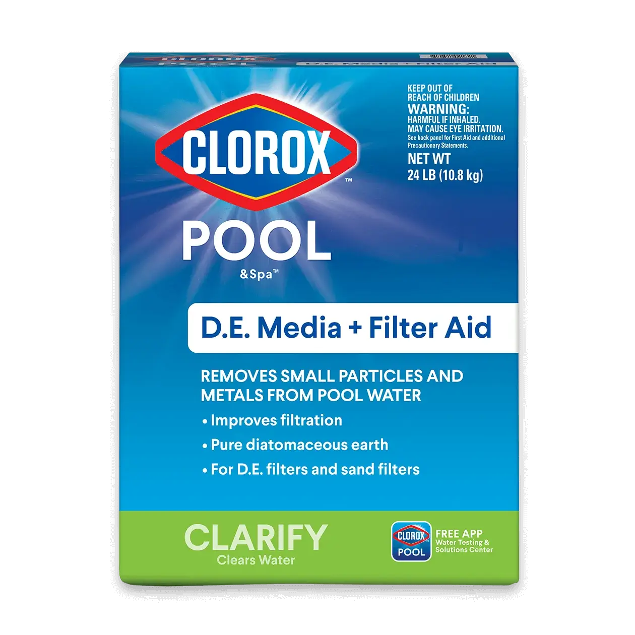 D.E. Media + Filter Aid Clarifiers + Solutions Clorox® Pool&Spa™